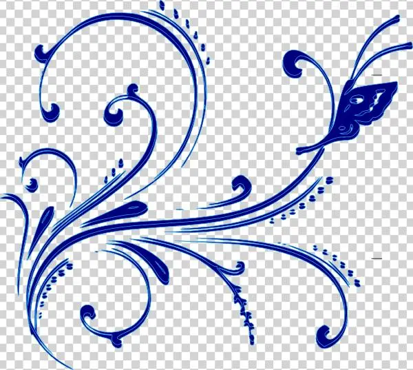 Blue Buttterfly Flourish Svg Clip Arts 600 X 537 Px