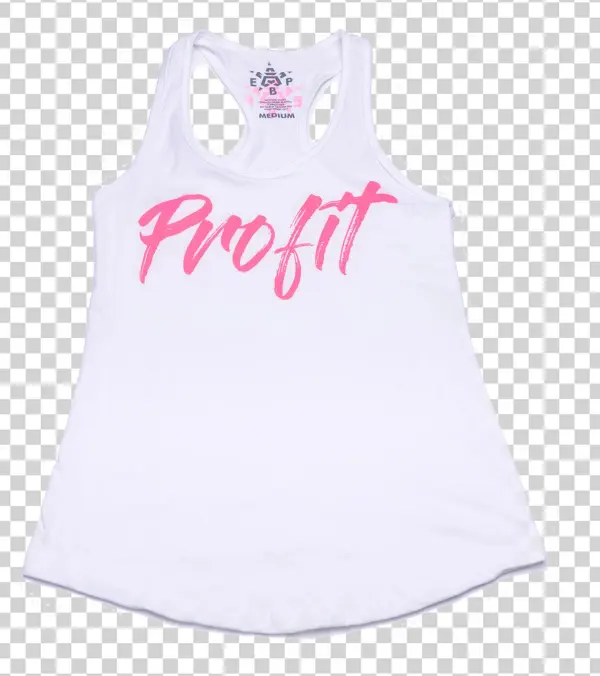 Home / T-shirt / White “profit” Tank Top Women - Active Tank