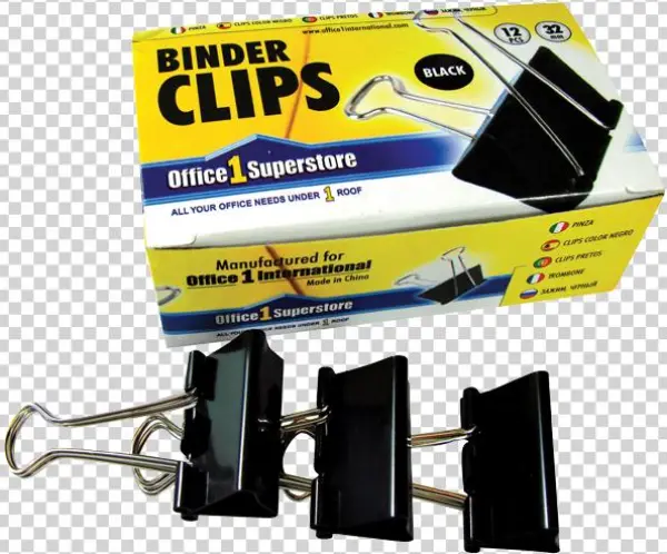 O1s Black Binder Clips 32mm, 12pcs/box