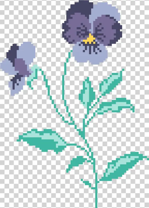 Pansy Flower - Embroidery