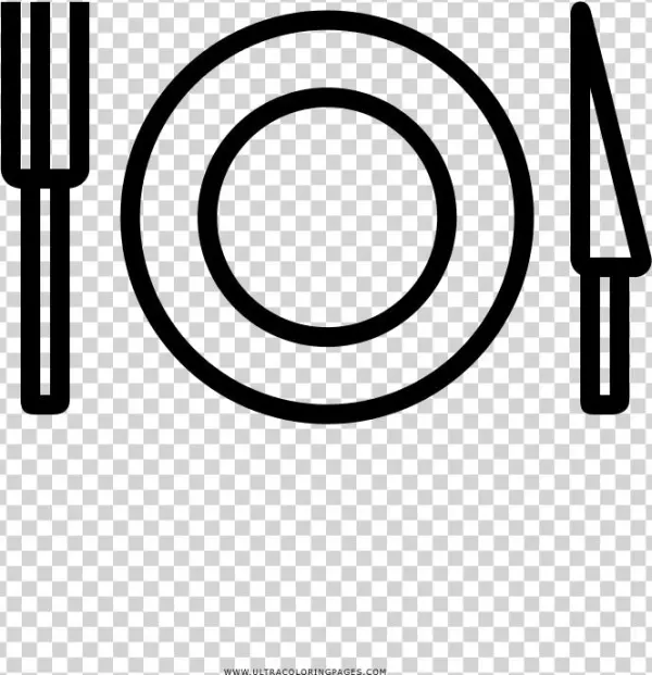 Place Setting Coloring Page - Circle