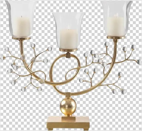 Prev - Diva At Home 24" Bede Metallic Gold Branched Base Candelabra
