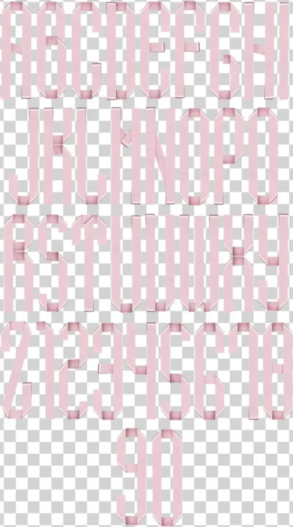 Ribbon Rose Pink Font - Art
