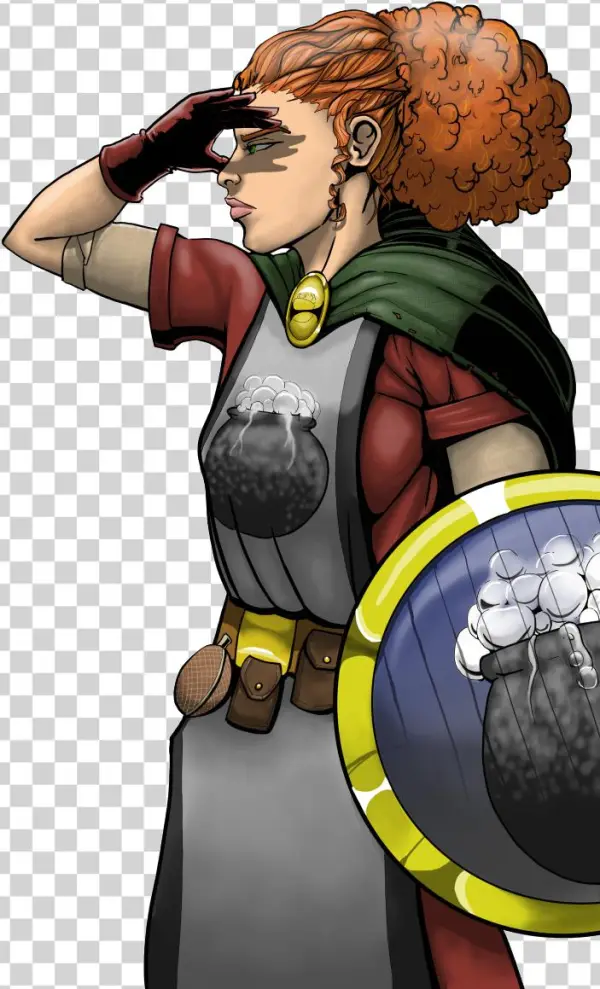 Ana, First Level Cleric Of Aesocar - Cartoon