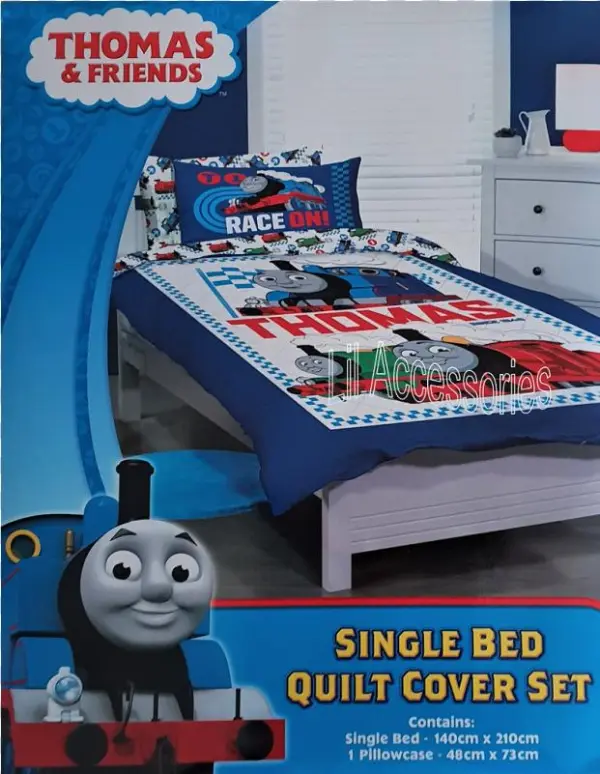 Thomas & Friends Rail Race Single Quilt Cover Set - Cardinal Games Thomas & Friends 40 Pieces Wood