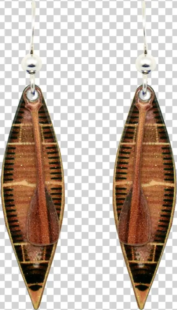 Canoe With Paddle - Earrings