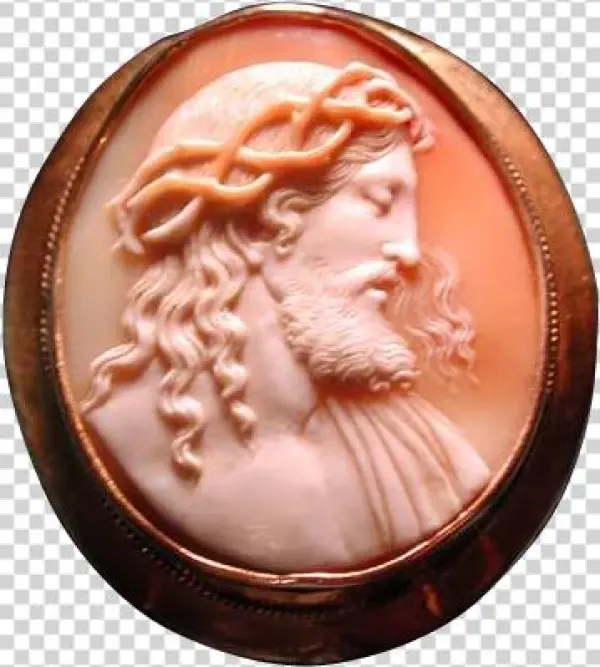 Museum Quality Carved Jesus Cameo With Crown Of Thorns - Quarter