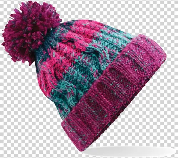 Bc486 Pom Pom Beanie - Customized Beechfield Headwear Corkscrew Pom Pom Beanie