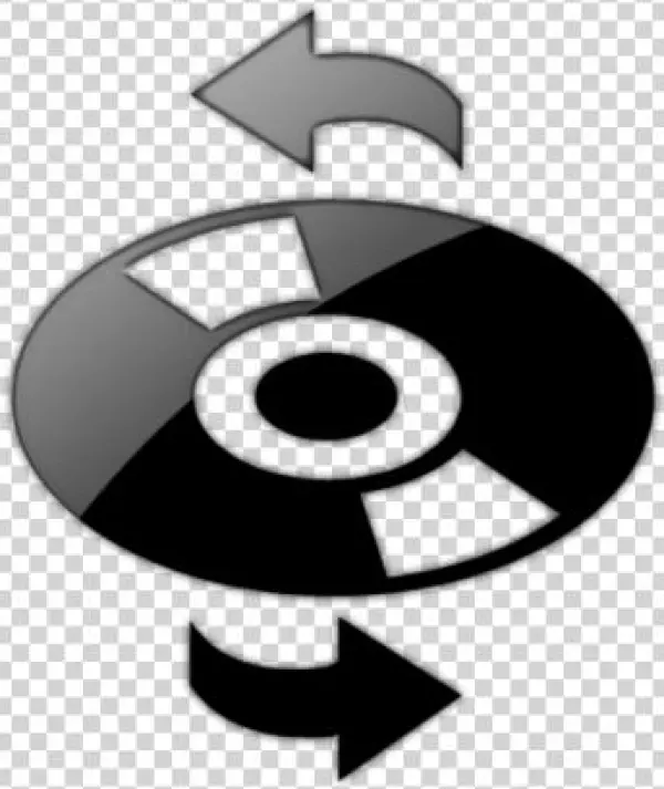 Glossy Black Icon Media Cd Refresh Image - Cd Sign