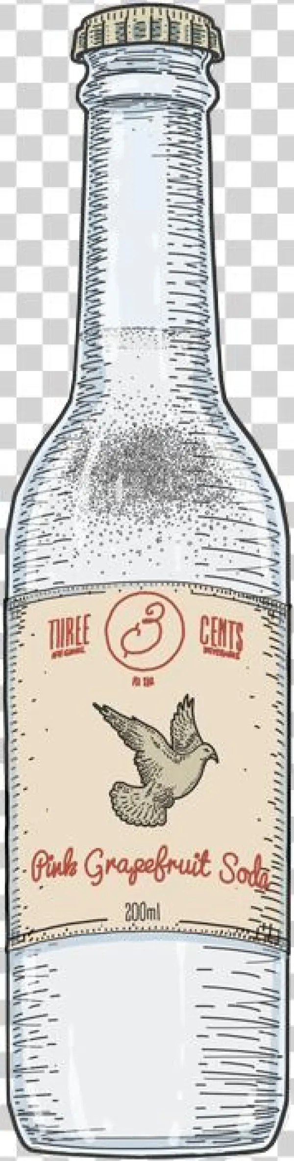 Grapefruit Packshot Grapefruit Bottle - 3cents Soda Png