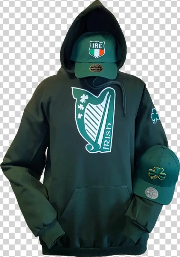 Harp Irish Hoodie Forest Green - Hoodie