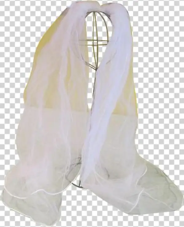 Satin Bound Bridal Veil - Cowboy Boot