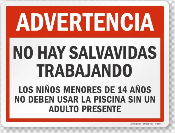 Spanish No Lifeguard On Duty Sign - Smartsign By Lyle S-7812-al-10 Aluminum Sign, Safety