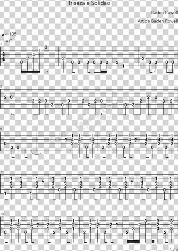 Tristeza E Solidao - Guitar