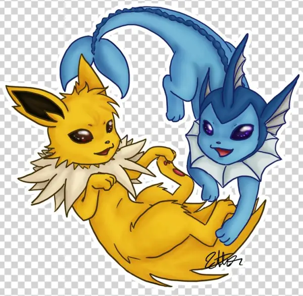 2mib, 800x800, Jolteon And Vaporeon By Katta2-d6vqjwb - Jolteon