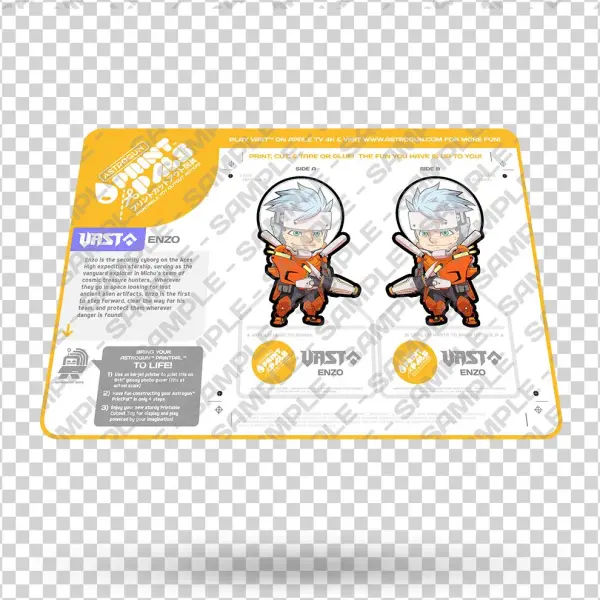 Astrogun™ Printpals™ - Enzo - Sheet Example - Astrogun