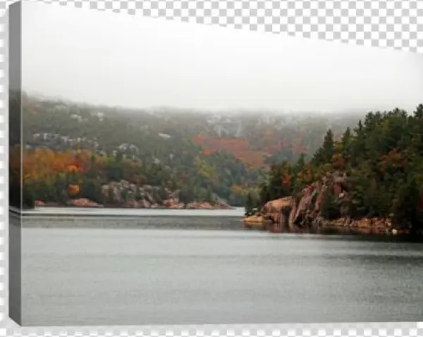 Misty La Cloche Mountain Range Canvas Print - Loch
