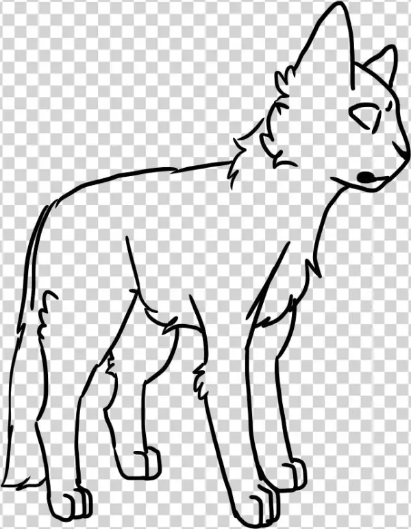 Standing Fluffy - Line Art