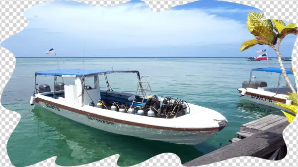 The Diving Is From Speedboats « - Mabul Island