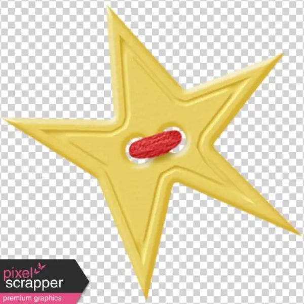 Yellow Star Button - Craft