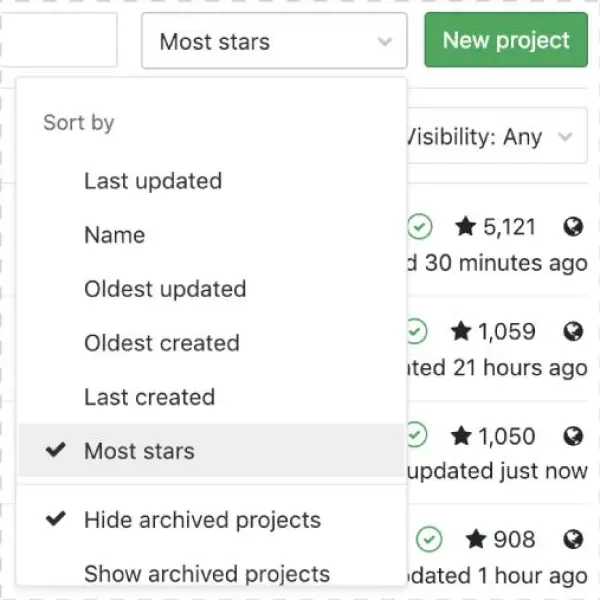 Explore Projects By Popularity - Project