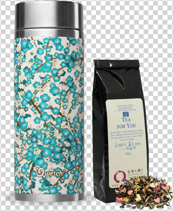 Previous - Qwetch Théière Nomade 300ml Inox Washi Blanc/bleu +