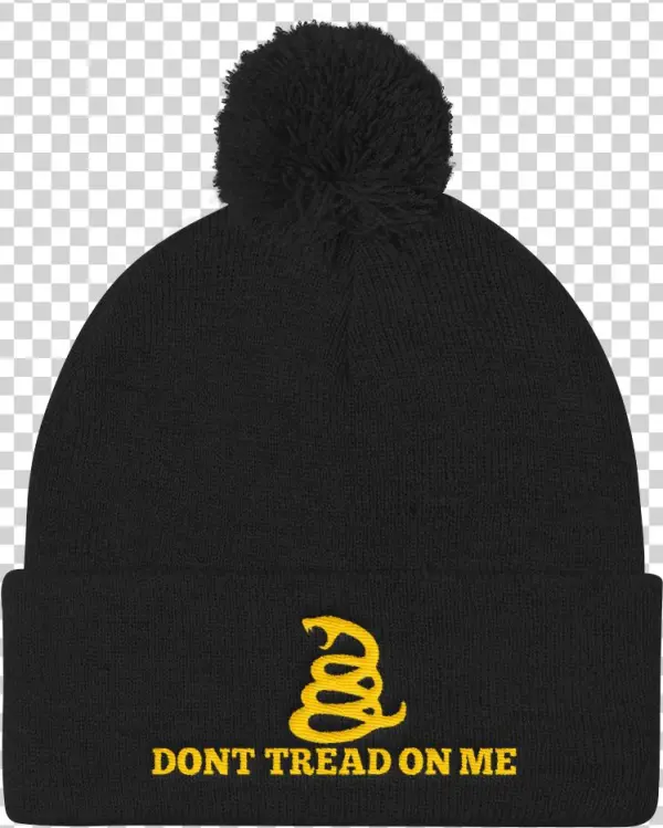 Don't Tread On Me Knit Cap - Pom Pom Hat, Beanie, Beanie Hat, Pom Pom Beanie, Instagram