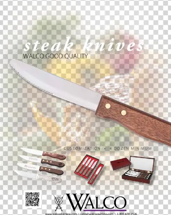 Download Spec Sheet - Walco S2505 7.63" Stainless Steel Frosted Vogue Dinner