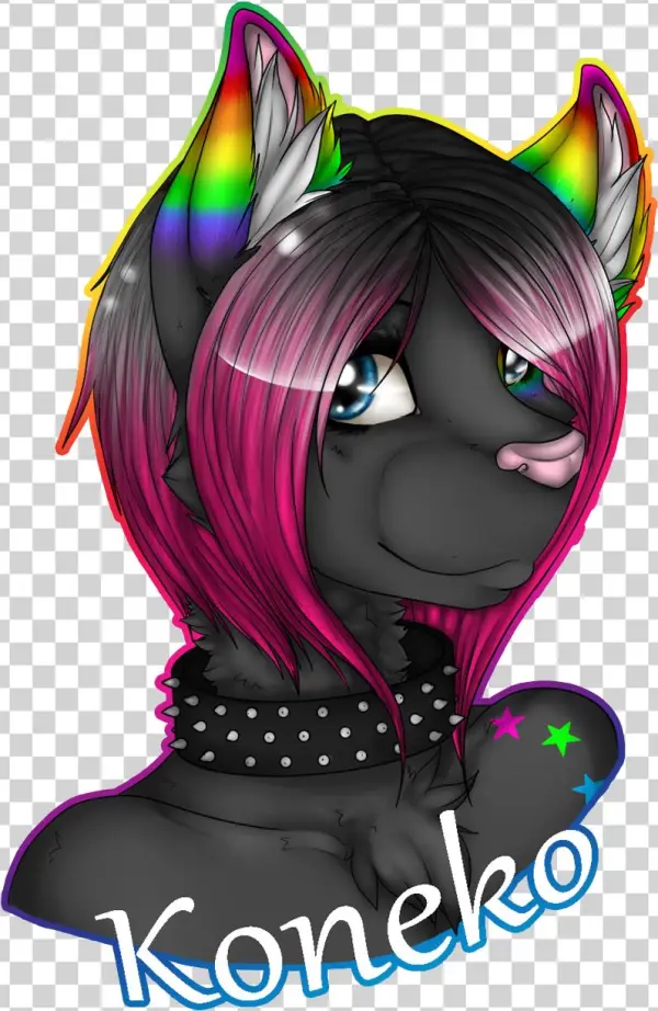 Koneko Bust Badge - Cartoon