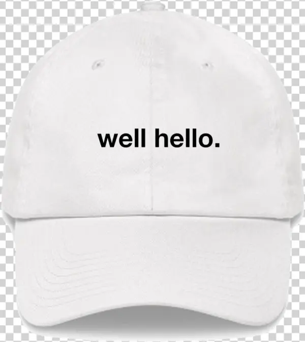 Well Hello, Mouthbreather White Hat - Baseball Cap