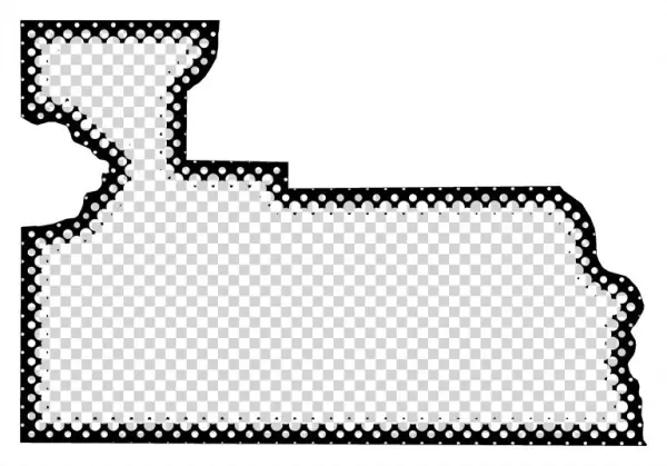 A Map Of Orange With Dots Reversed Out Of A Black Outline