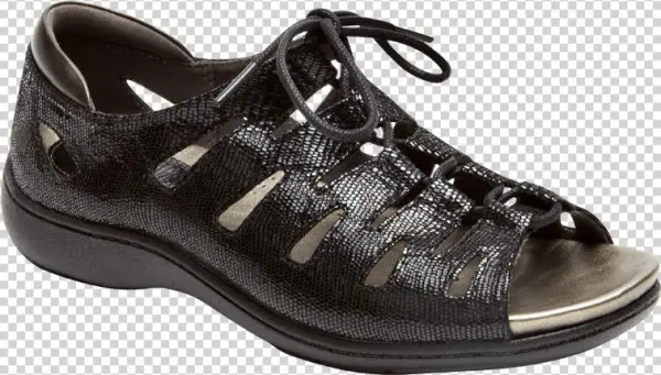 Aravon Bromly Ghille Black - New Women's Aravon Bromly Ghillie Open Toe Sandal Shoes,