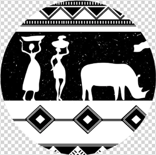 Black And White African Images Round Coaster