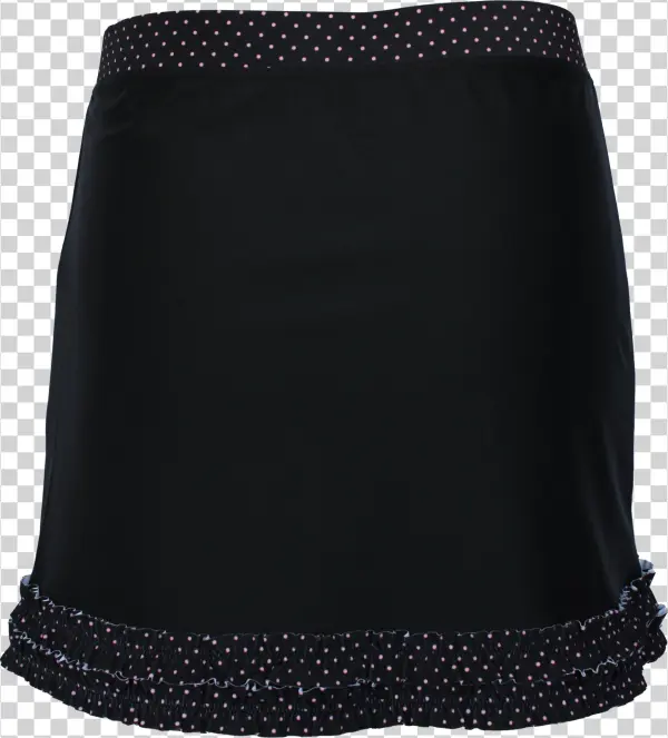 Ruffle Tennis Skirt Black & Pink Polka Dot