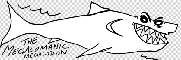 The Megalomanic Megalodon - Line Art