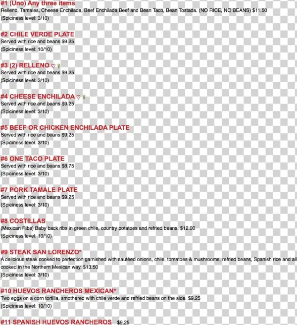 #1 Any Three Items Relleno, Tamales, Cheese Enchilada,