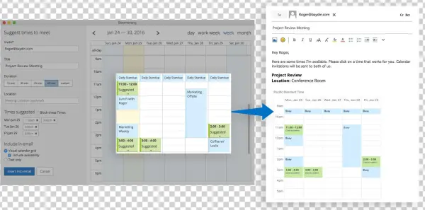 B Compose Suggesttimes ○ Real-time Availability
