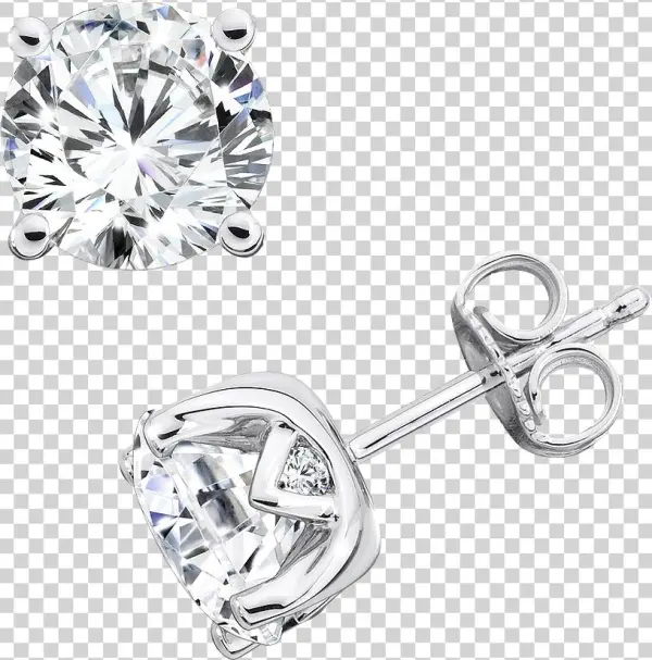 Diamond Solitaire Studs In 14k White Gold With Platinum