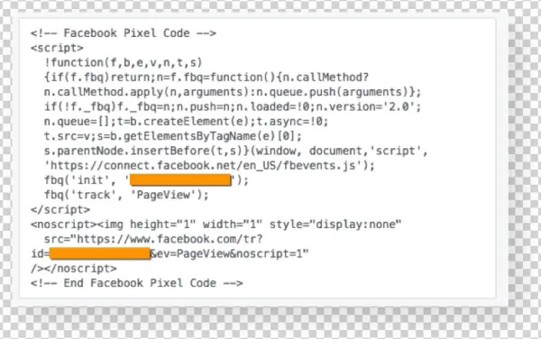 Paste The Pixel Code Into Your Website Header
