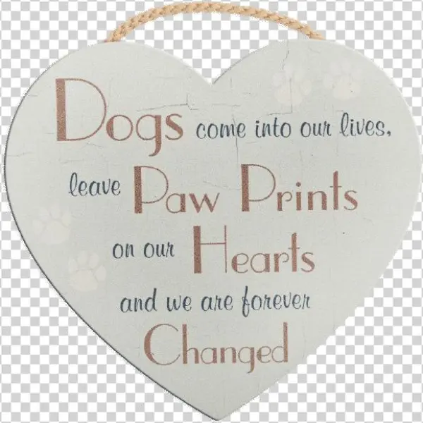 Paw Prints On Our Heart-shaped Rope Sign