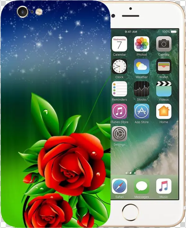 Red Rose Printed Case Cover For Iphone 6 By Mobiflip