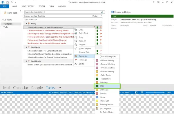 Sync Tasks Using The Crm Category In Outlook