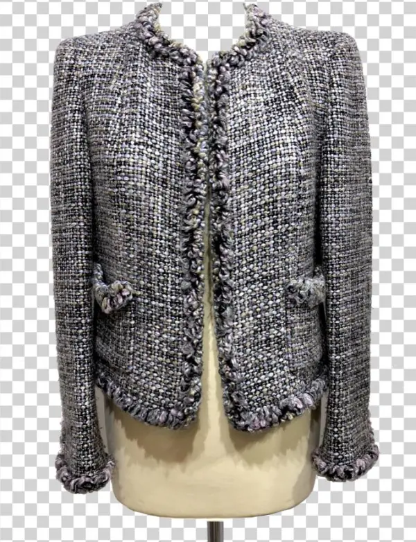 Chaqueta Chanel En Tweed Centelleante En Tonos Grises,