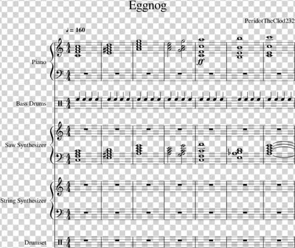 Eggnog Sheet Music For Piano, Percussion, Synthesizer,