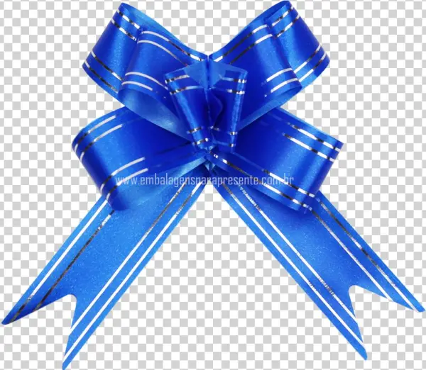 Laço Fácil Filete Prata Azul Royal