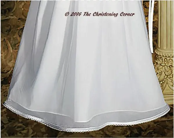 Tricot Overlay & Lace Christening Dress