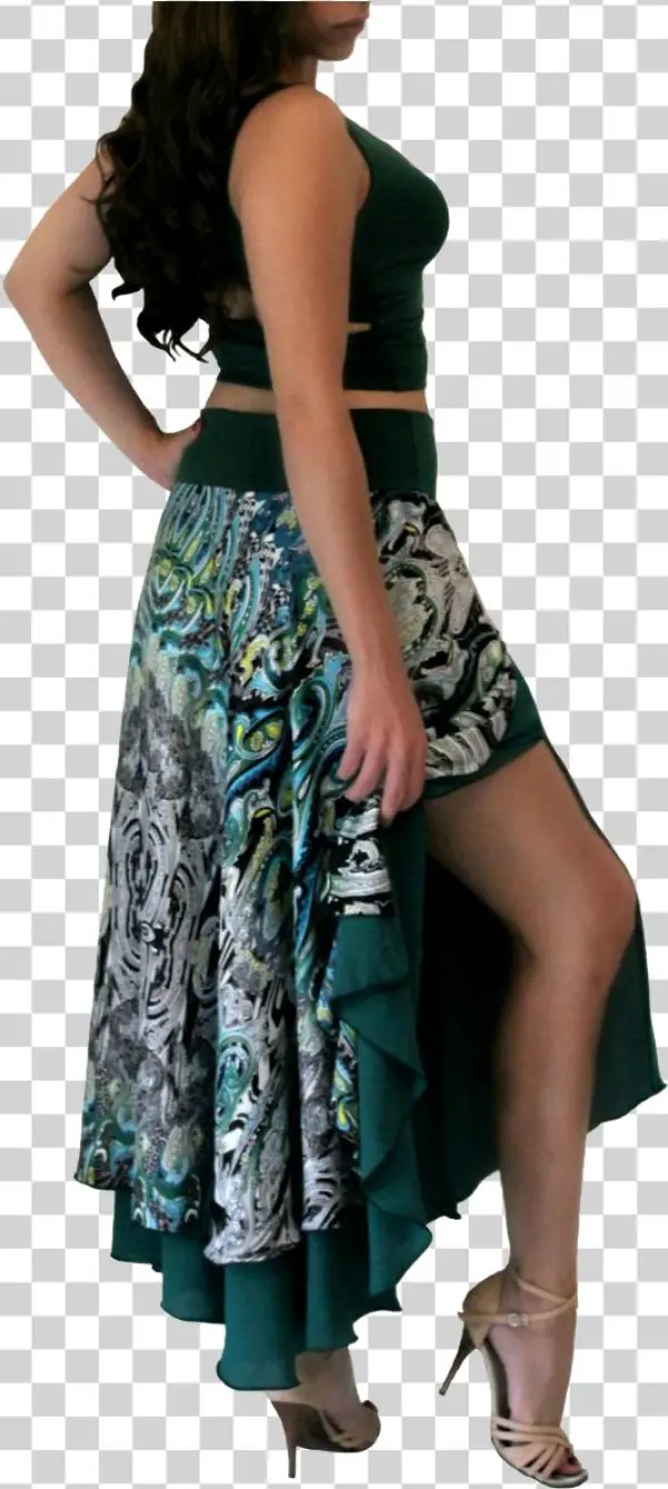 Two-tier Silk Touch Tango Dance Skirt