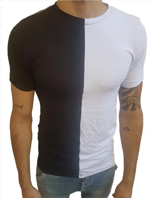 Camiseta Masculina Gola Careca Duas Cores Manga Curta