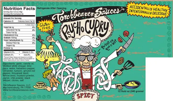 Psycho Curry Illustration Label