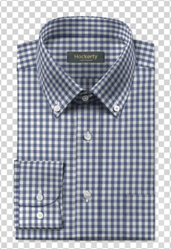 Blue Checked 100% Cotton Down Shirt